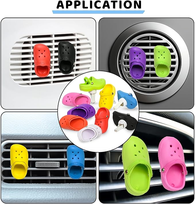 1 Pack Cute Shoe Shape Air Freshener Clip with 2 Refills, Replacement Pads (Green) Car Decor, Perfume Clip Accessories - Image 6